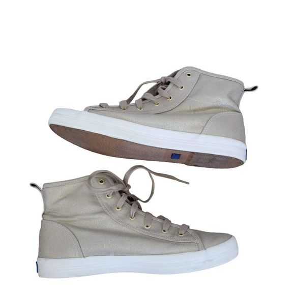 KEDS Kickstart Metallic Gold Canvas Hi Top Shoes Women's US 8 WF55739 - Picture 4 of 7